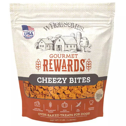 Wholesome Gourmet Rewards Cheezy Bites Dog Biscuits, Cheddar Cheese, 3lbs