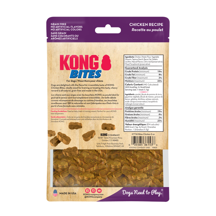 KONG Bites Dog Treats, Chicken, 5oz