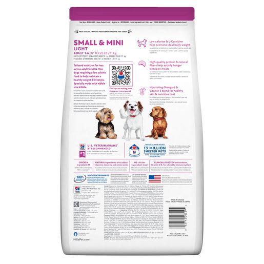 Hill's Science Diet Adult Light Small & Mini with Chicken Meal & Barley Dry Dog Food, 4.5 lb bag