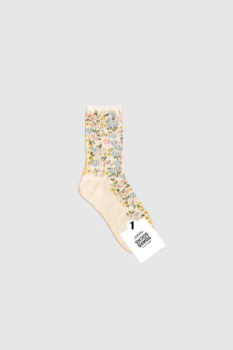 Women's Crew Blooming Garden Socks: W-L-317-4