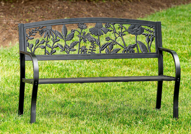 Wildflower Cast Iron Garden Bench