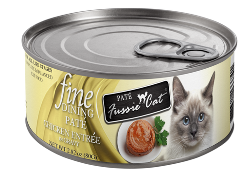 Fussie Cat Fine Dining - Pate - Chicken Entree in gravy Canned Cat Food, 2.82oz