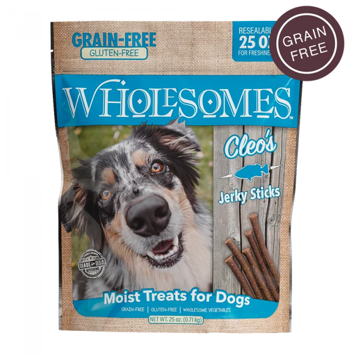 Wholesomes Cleo’s Grain Free Jerky Sticks, Fish, 25oz