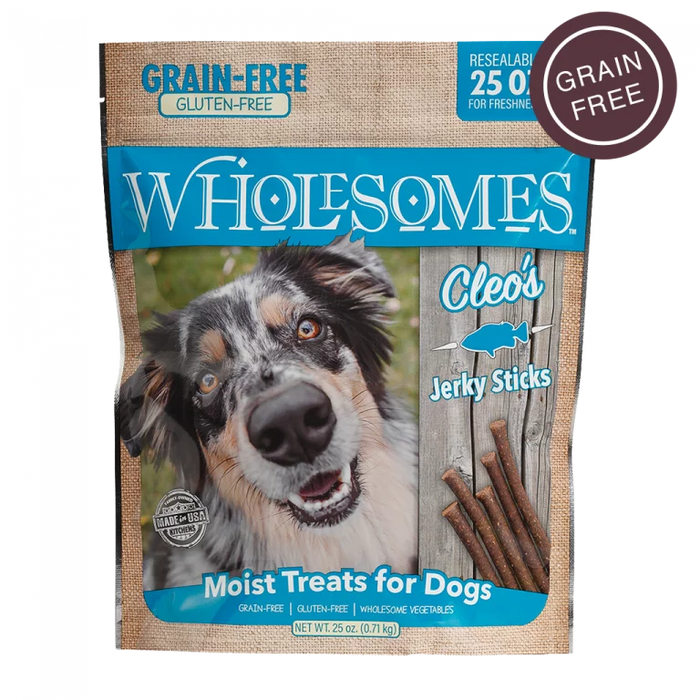Wholesomes Cleo’s Grain Free Jerky Sticks, Fish, 25oz