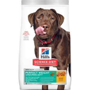 Hill's Science Diet Adult Perfect Weight Large Breed Dry Dog Food, Chicken Recipe, 25 lb Bag