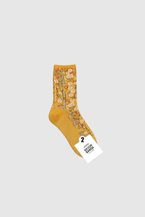 Women's Crew Blooming Garden Socks: W-L-317-4