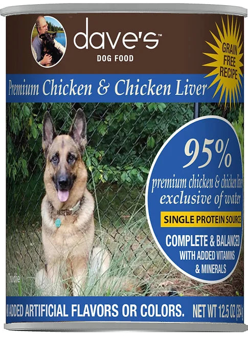 Dave's  95% Premium Meats™ Chicken & Chicken Liver Canned Dog Food 12.5 oz
