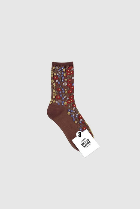 Women's Crew Blooming Garden Socks: W-L-317-4