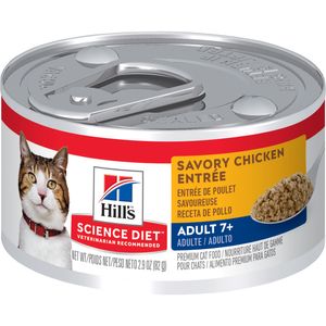 Hill's Science Diet Senior 7+ Canned Cat Food, Savory Chicken Entrée, 2.9 oz