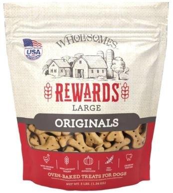 Wholesomes Rewards Originals Oven Baked Dog Treats, Chicken, Large, 3lbs