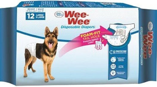 Four Paws Wee Wee Disposable Diapers, 12 Count
