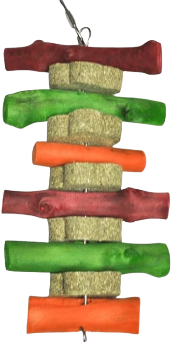 Timothy Hay and Wood Stack Small Animal Toy