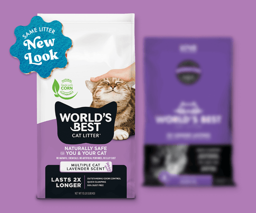 World's Best Multiple Cat Lavender Scent Cat Litter, 15lbs