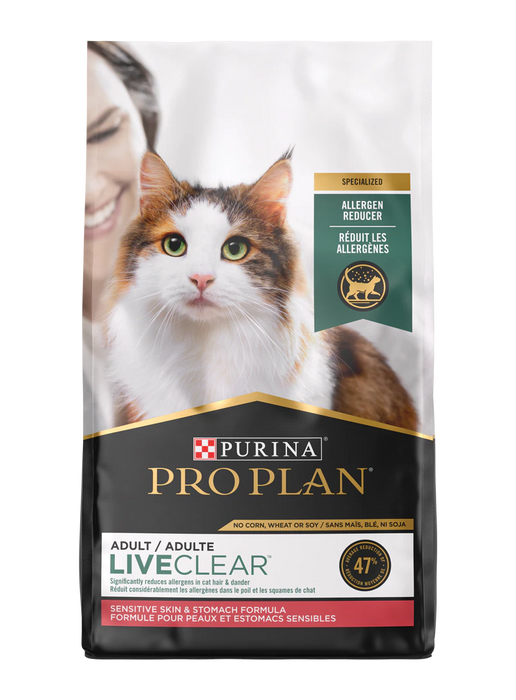 Purina Pro Plan LiveClear Allergen Reducing Sensitive Skin & Stomach Turkey Dry Cat Food, 5.5 lb