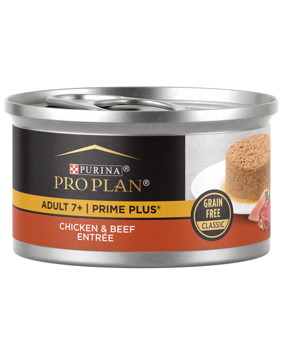 Purina Pro Plan PRIME PLUS Senior Adult 7+ Chicken & Beef Entrée Classic Wet Cat Food, 3oz