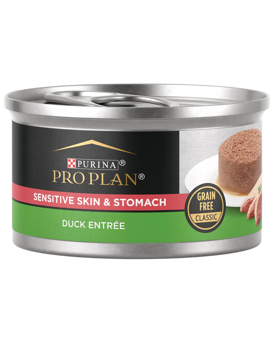Purina Pro Plan Sensitive Skin & Stomach Duck Entree Grain Free Classic Wet Cat Food, 3OZ