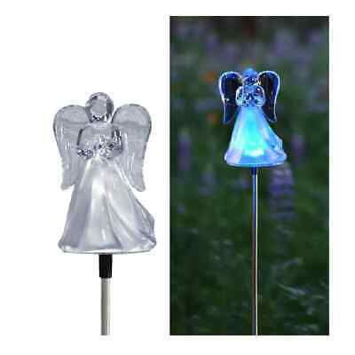 Solar Angel Garden Stake,  3in Diam x 35in H