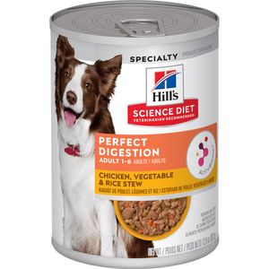 Hill's Science Diet Adult Perfect Digestion Chicken, Vegetable & Rice Stew Canned Dog Food, 12.8-oz