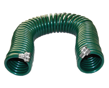50', 3/8" Coiled Watering Hose (without nozzle), Green
