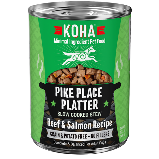 KOHA Pike Place Platter Slow Cooked Stew Beef & Salmon Recipe Canned Dog Food