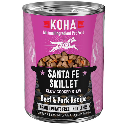 KOHA Santa Fe Skillet Slow Cooked Stew Beef & Pork Recipe Canned Dog Food