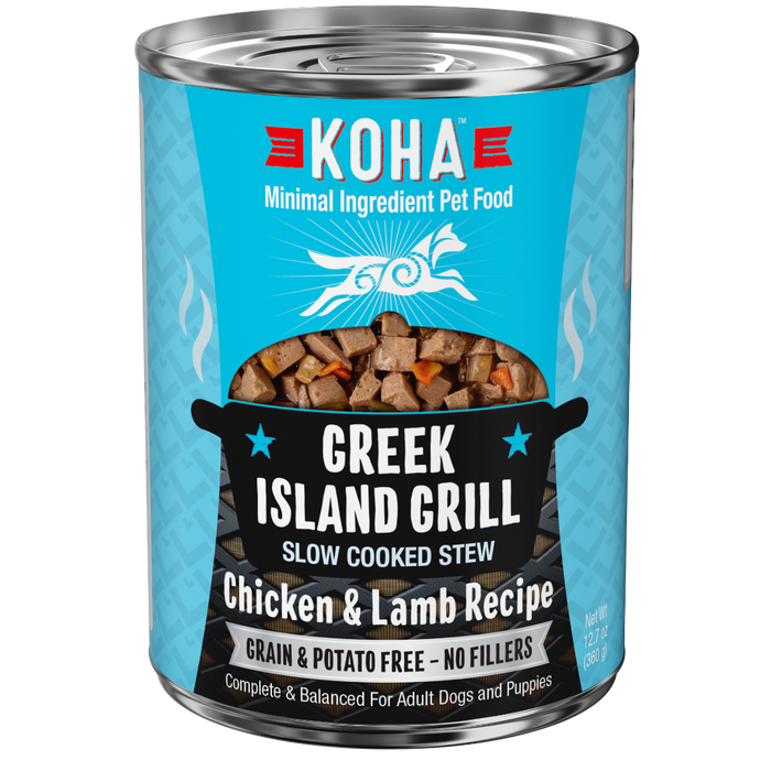 KOHA Greek Island Grill Slow Cooked Stew Chicken and Lamb Canned Dog Food