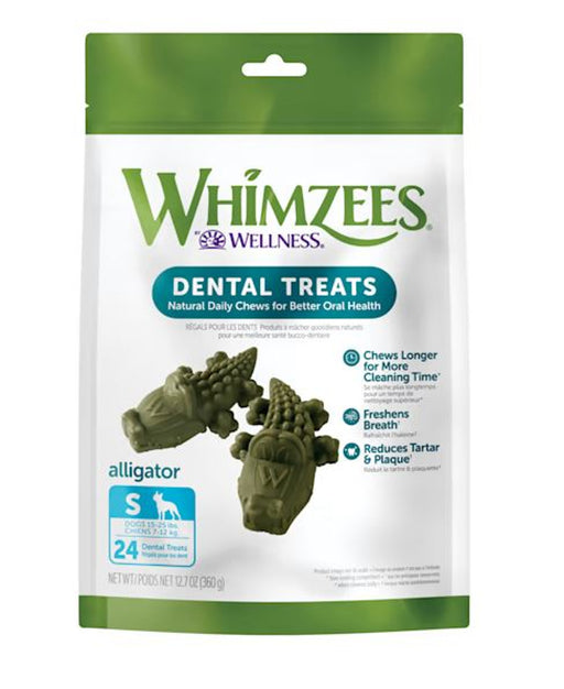 Whimzees Alligator Dental Treat for Dogs, Small, 12.7oz