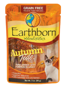Earthborn Holistics Autumn Tide Tuna Dinner with Pumpkin in Gravy Cat Food Pouch, 3oz