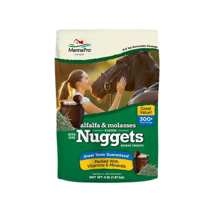 Manna Pro Alfalfa & Molasses Nuggets Horse Treats, 4lb