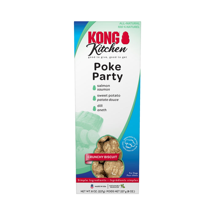 KONG Kitchen Crunchy Biscuit Poke Party Dog Treats, 8oz