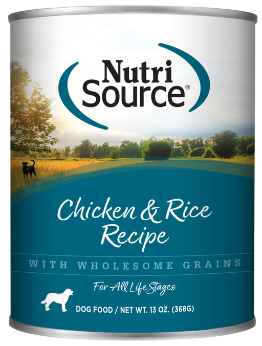 NutriSource Adult Chicken & Rice Formula Healthy Wet Dog Food, 13oz can