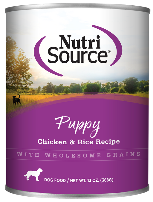 NutriSource Puppy Formula Chicken & Rice Healthy Wet Puppy Food, 13oz can