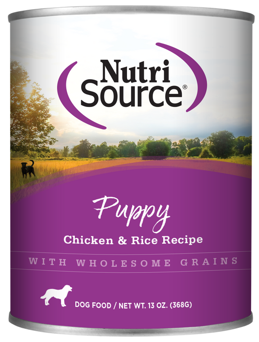 NutriSource Puppy Formula Chicken & Rice Healthy Wet Puppy Food, 13oz can