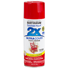 RUST-OLEUM Painter's Touch 2X Ultra Cover Spray Paint, Gloss Apple Red, 12 oz.