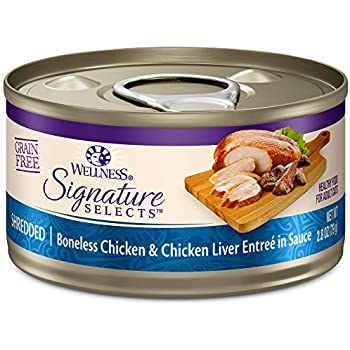 Wellness CORE Signature Selects Shredded Boneless Chicken & Chicken Liver Entree in Sauce Grain-Free Canned Cat Food 2.8OZ