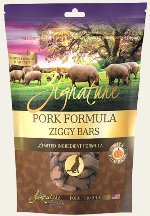 Zignature Ziggy Bars Pork Formula Dog Biscuit Dog Treat, 12oz