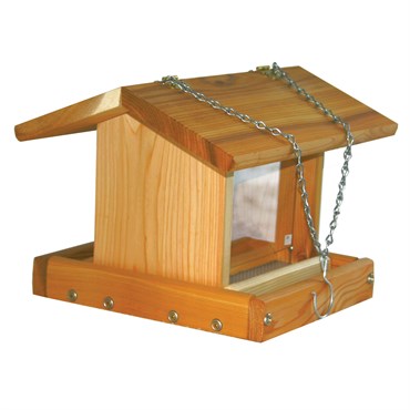 Stovall® Hanging Hopper Feeder with Perforated Plastic Bottom Hanging with Chain - 5lb Seed Capacity