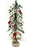 24" Artificial Snowy Ming Pine Tree with Burlap Base Cardinals Pine Cones