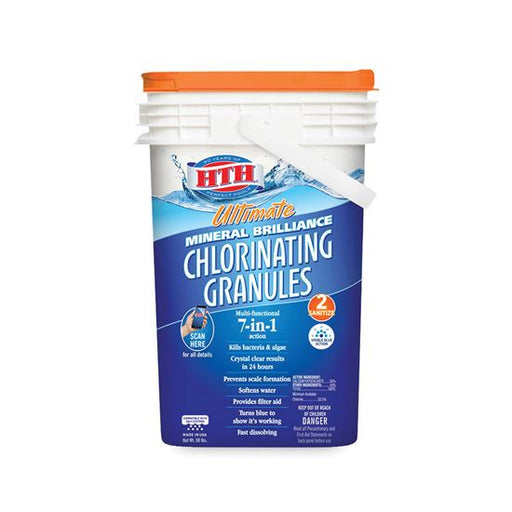 HTH Ultimate Mineral Brilliance Chlorinating Granule, Powder, Chlorine-Like, 50 lb
