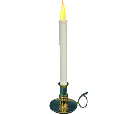 9" Battery Operated Flickering LED Candle With Handle & Timer