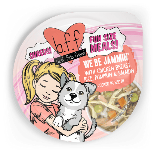 Weruva BFF We Be Jammin' with Chicken Breast, Rice, Pumpkin & Salmon - Wet Dog Food Cooked in Broth (2.75 oz Cup)