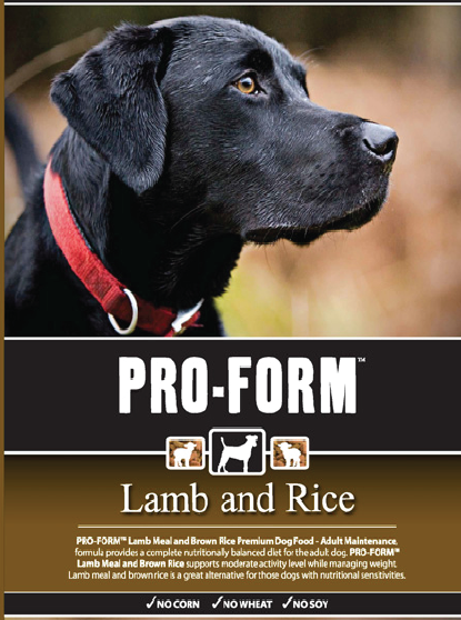 Poulin Grain PRO-FORM® Lamb & Rice Premium Dry Dog Food, 35 lb