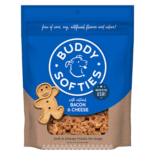 Cloud Star Buddy Biscuits Healthy Whole Grain Soft & Chewy Dog Treats, Bacon & Cheese, 20oz