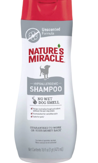 Nature's Miracle Odor Control Hypoallergenic Dog Shampoo, Unscented, 16oz