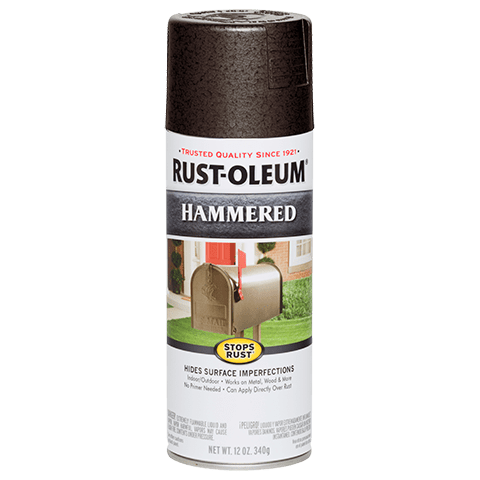 RUST-OLEUM Stops Rust Hammered Spray Paint, Dark Bronze, 12 oz