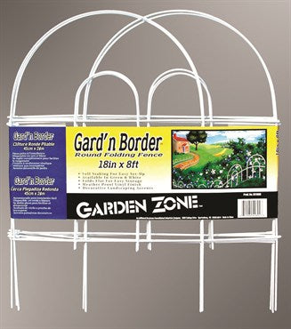 Round Folding Fence Border - White - 18in x 8ft