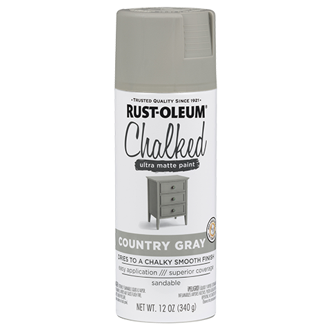 RUST-OLEUM Stops Rust Chalked Spray Paint, Country Gray, 12 oz
