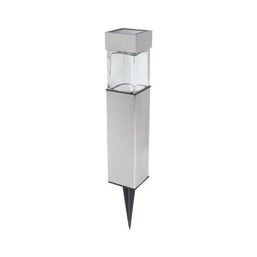 Square Solar Bollard Path Stake Lights, Stainless Steel