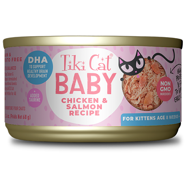 Tiki Cat Kitten Whole Foods with Chicken & Salmon Recipe Canned Cat Food, 2.4oz