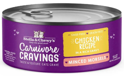Stella & Chewy's Carnivore Cravings Minced Morsels Chicken Recipe Canned Cat Food, 2.8oz